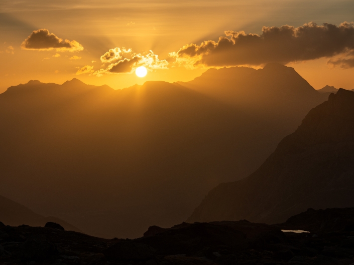 Coucher de soleil aux lacs giaset