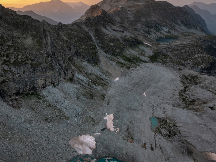 Coucher de soleil depuis le Colle del Sommeiller