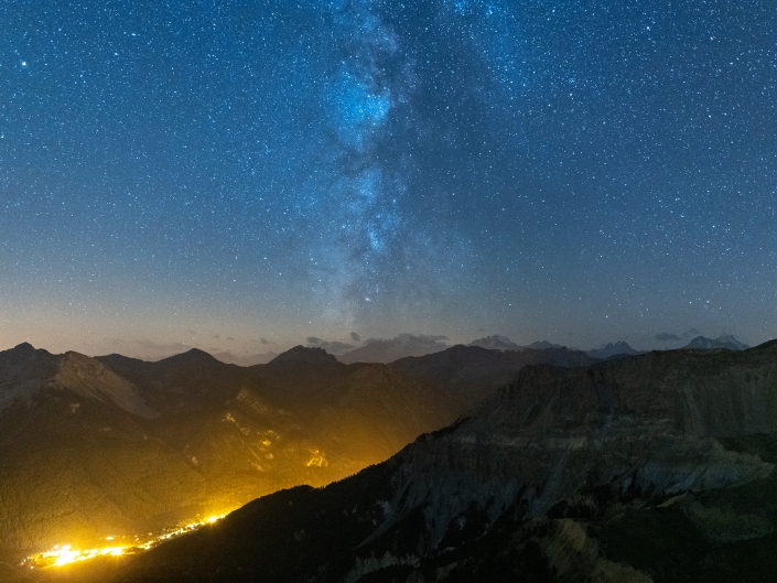 Voie Lactée au-dessus de la vallée de la Clarée