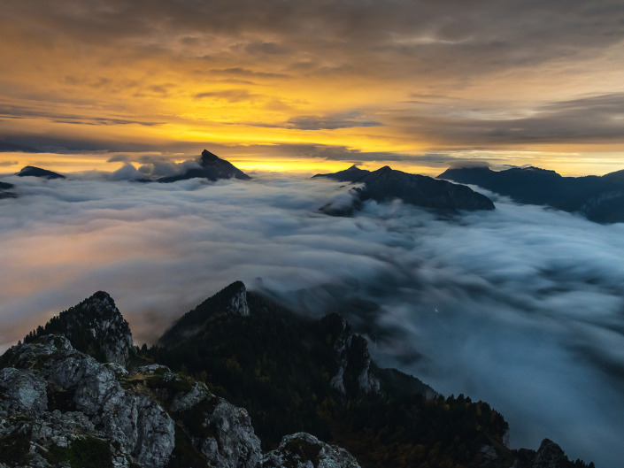 Randonnée au Grand Som (Chartreuse) avec une mer de nuages
