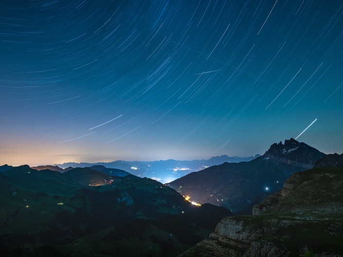 Vue depuis la Tête de Bostan dans le Chablais (Haute-Savoie)