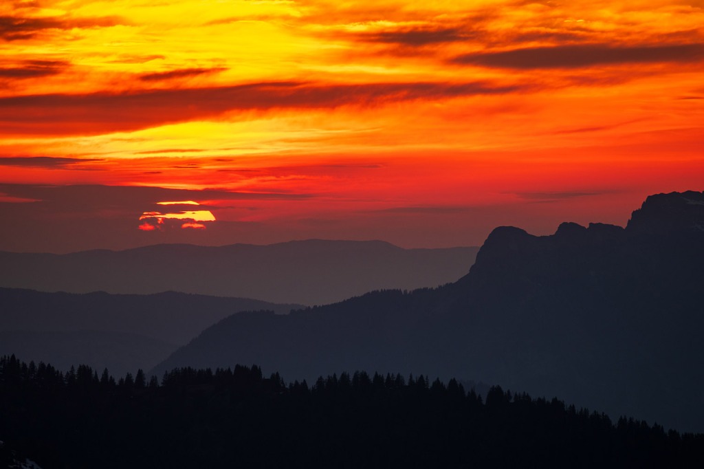 Coucher de soleil depuis le Beaufortain