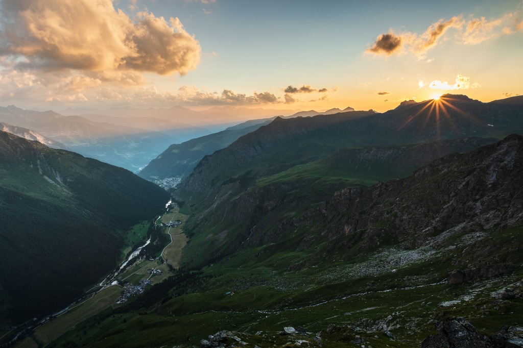 Panorama depuis le rocher de la sèche au-dessus de Champagny-en-Vanoise