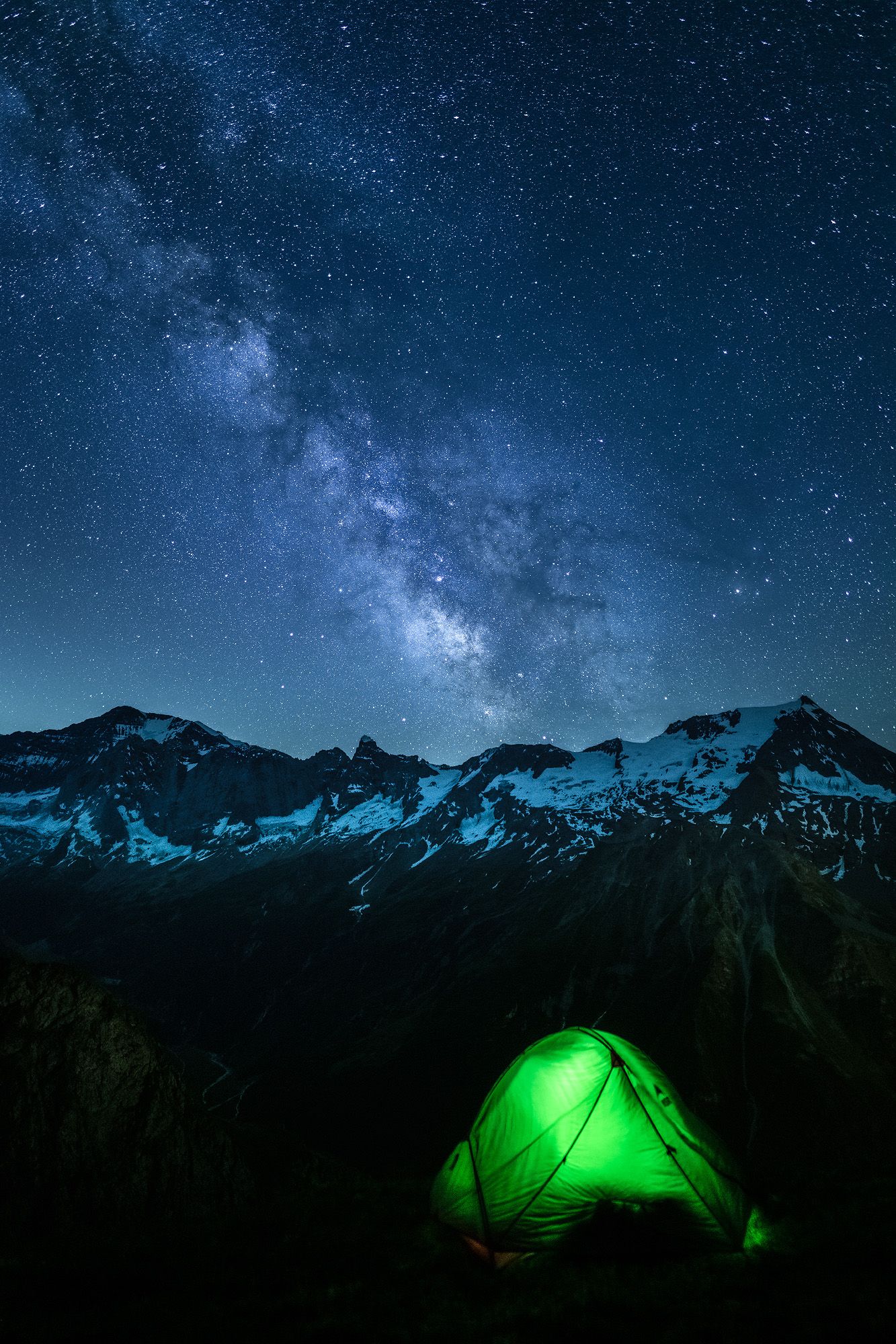 Bivouac au rocher de la sèche, sous la voie lactée au-dessus de la Vanoise