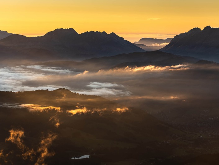 Coucher de soleil depuis le Mont Joly