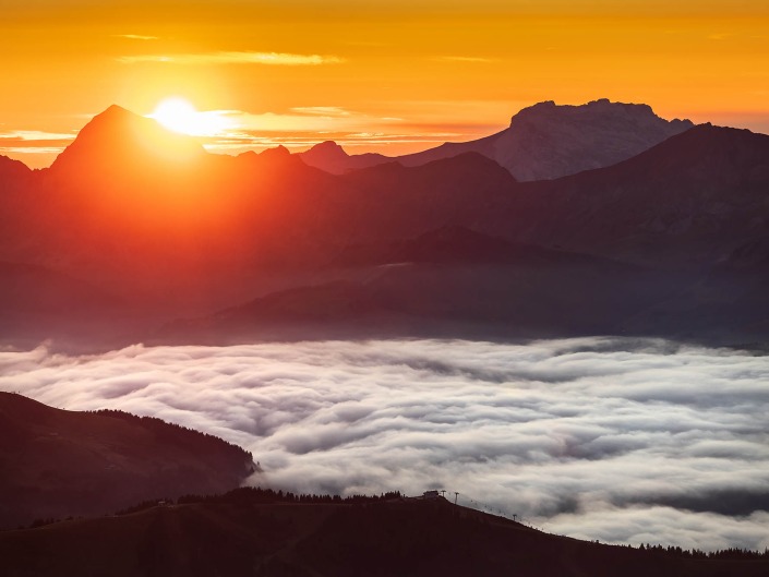 Coucher de soleil depuis le Mont Joly