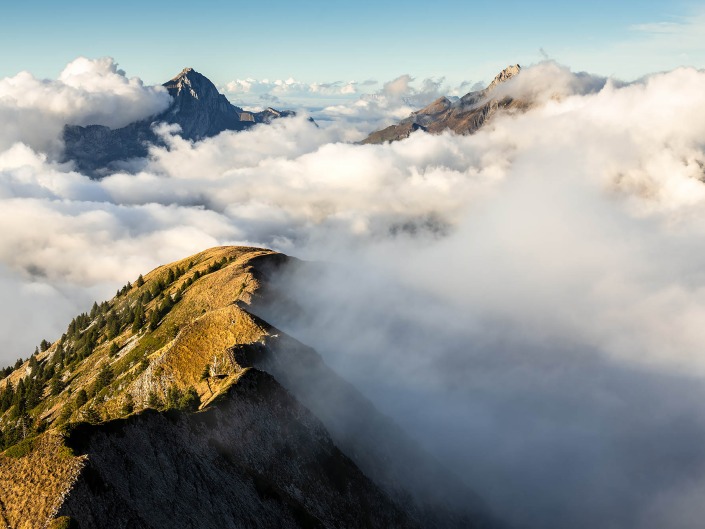 Vue depuis la Pointe des Arlicots dans les Bauges en Savoie