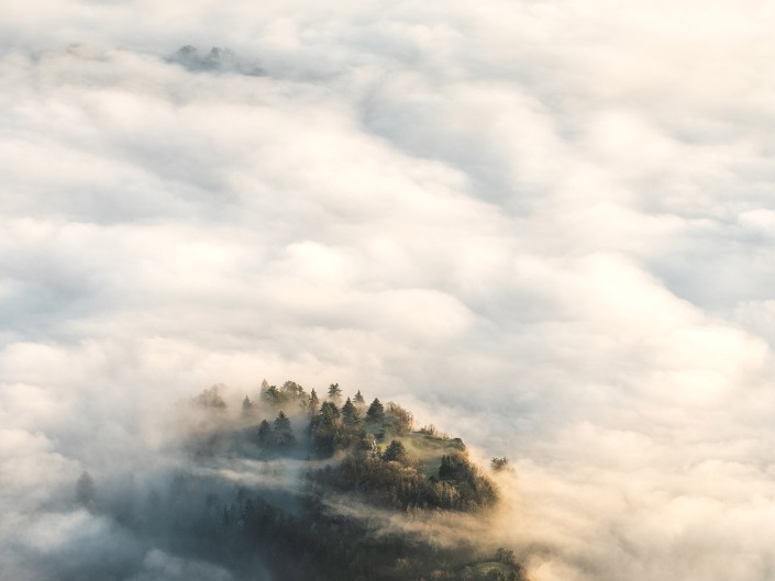 Brouillard sur Arbin depuis le Tapin