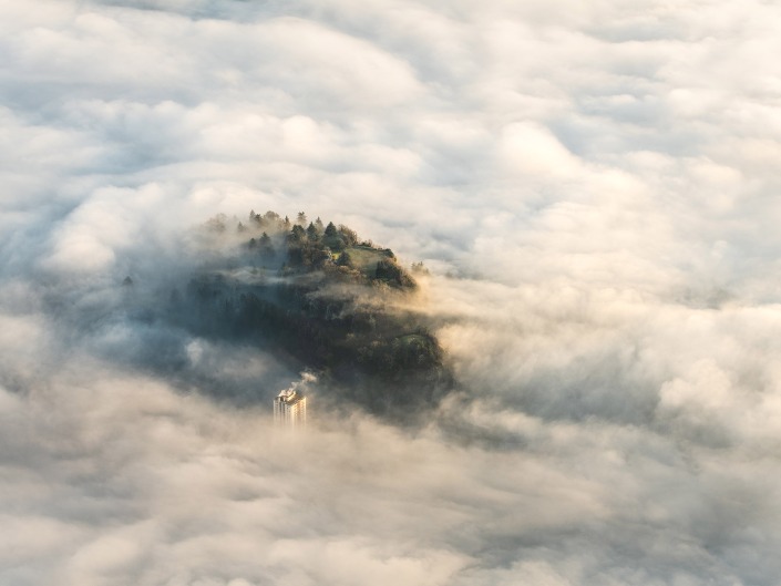 Brouillard sur Arbin depuis le Tapin