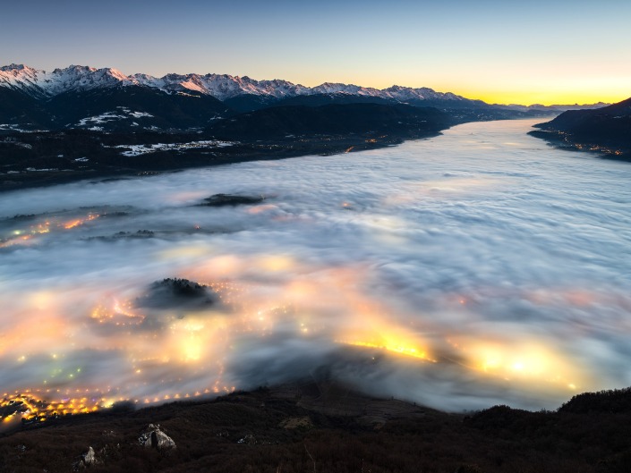 Mer de nuages dans le Grésivaudan depuis le Tapin