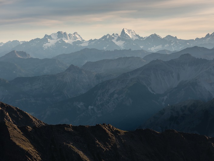 Vue depuis le Gros Peyron, en direction des Ecrins