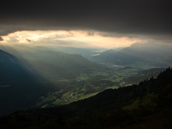 Coucher de soleil depuis la Belle Etoile dans le massif des Bauges
