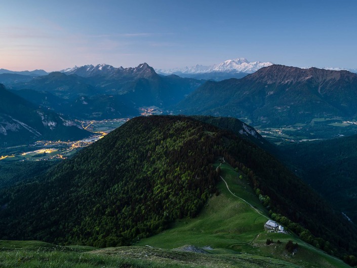 Depuis la Pointe du Velan : tombée de la nuit