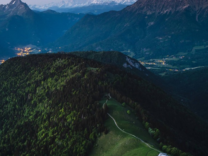 Depuis la Pointe du Velan : tombée de la nuit