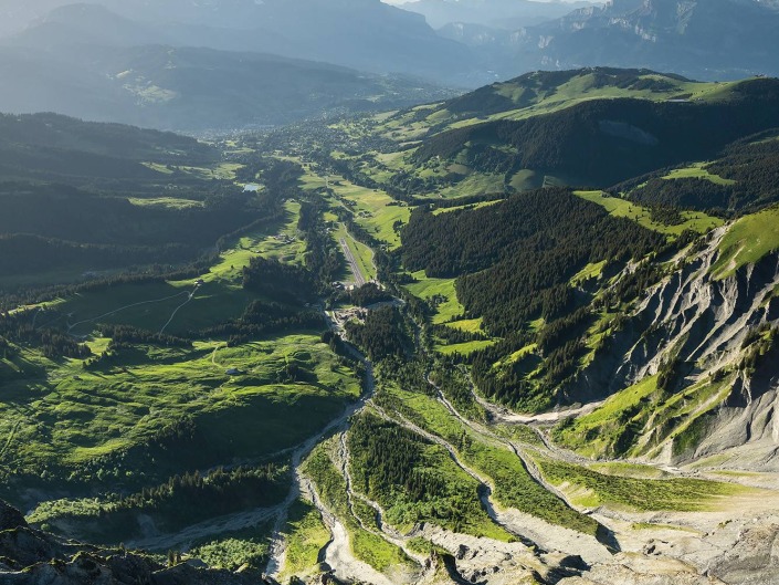 Depuis l'Aiguille Croche : Vue sur Megève