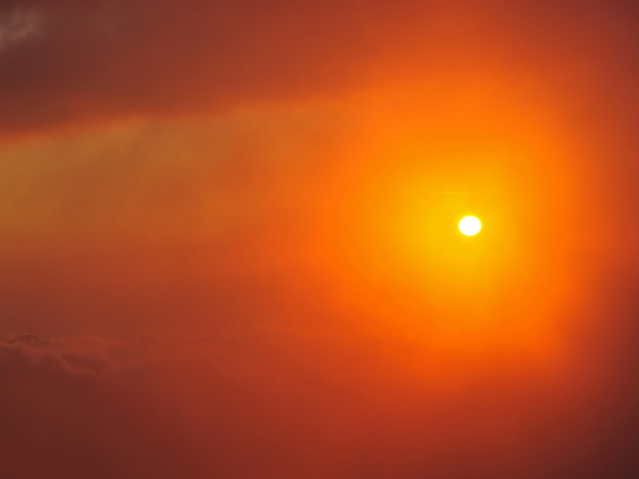 Coucher de soleil et brume depuis la dent de crolles