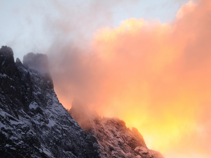 Coucher de soleil dans les Ecrins (Alpe de Villar d'Arène)