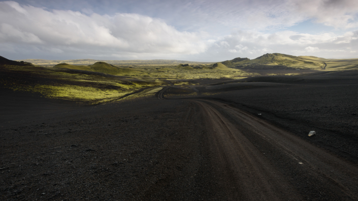 Sur la piste près du Laki en Islande