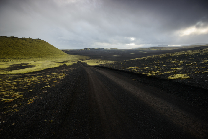 Sur la piste près du Laki en Islande