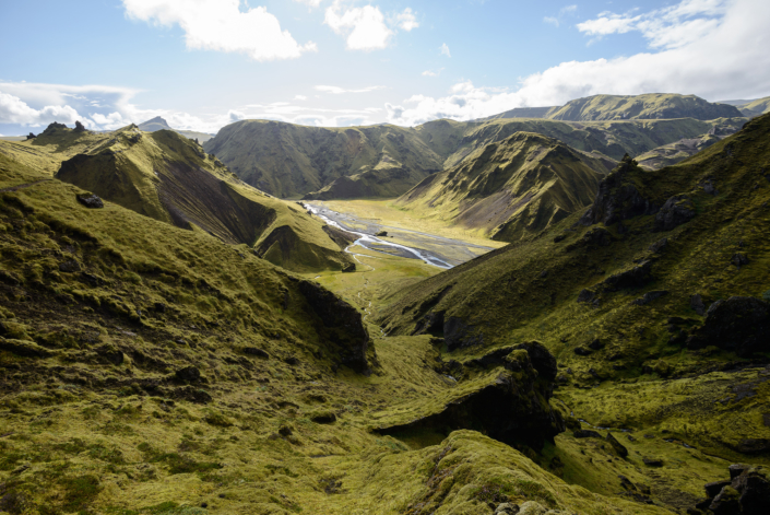 Sur le sentier près de Thakgil en Islande