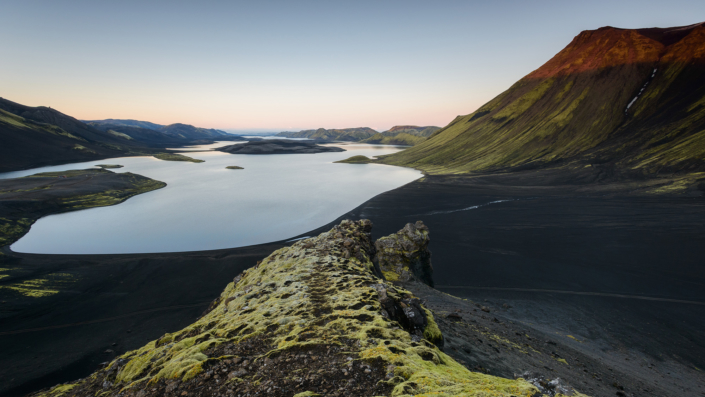 Coucher de soleil à Langisjor (Islande)