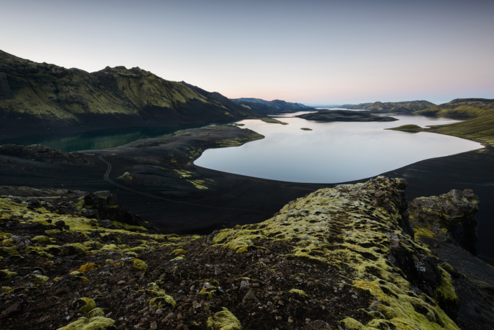 Coucher de soleil à Langisjor (Islande)